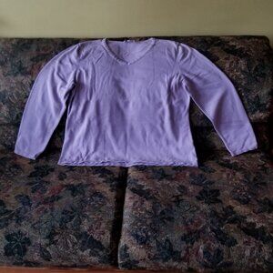 Lilac, cotton, long sleeve, v-neck, light sweater, XL, Northern Reflections